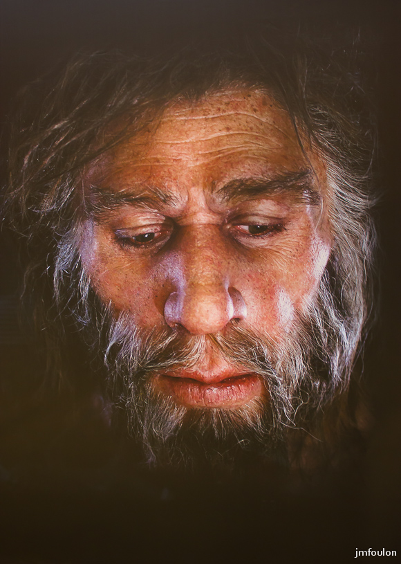 musee-014-2.jpg - Homme de Néandertal -  il a vécu en Europe et en Asie occidentale au Paléolithique moyen, entre environ - 250 000 et - 28 000 ans