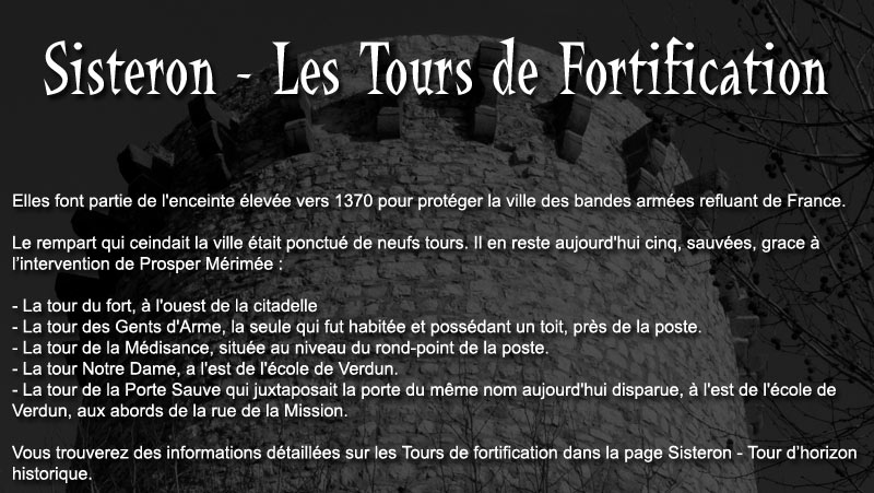 tours-0web.jpg - Sisteron - Vestiges des Remparts - Les Tours de Fortification (XIIIème siècle)