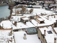 Sisteron - Premières chutes de neige  Le plan d'eau