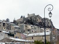 Sisteron - Premières chutes de neige  La citadelle depuis la promenade Louis Javel