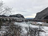 Sisteron - Premières chutes de neige  Sisteron depuis les Marres