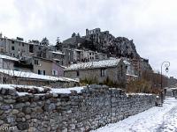 Sisteron - Premières chutes de neige  Vue sur la ville depuis la promenade Louis Javel en bord de Durance