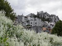Sisteron  Vue sur la citadelle et la vieille ville depuis la promenade Louis Javel qui longe la rive droite de la Durance