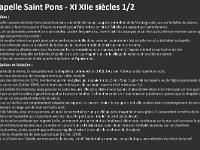 Chapelle Saint-Pons - XIIe  Quelques explications 1/2