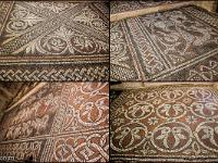 Plateau de Ganagobie  Les mosaïques médiévales, exécutées vers 1124 et récemment restaurées, représentent le combat spirituel des moines, la lutte contre le Mal