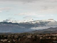 Paysages Ht Provence - Ht Alpes - Var - BDR  Plateau du Dévoluy et montage de Ceüse (Haute Alpes) Zoom depuis le Collet à Sisteron