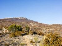 Chemin d'Aubard  Le sentier qui monte vers la montagne de Mare que l'on voit en face (GR 946)