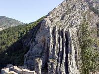 Citadelle de Sisteron  Vue sur la montange de la Baume, le pont du même nom et la Durance